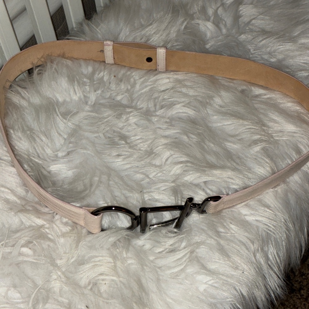 Carlisle Light Pink Leather Belt Silver Buckle Sz XL
